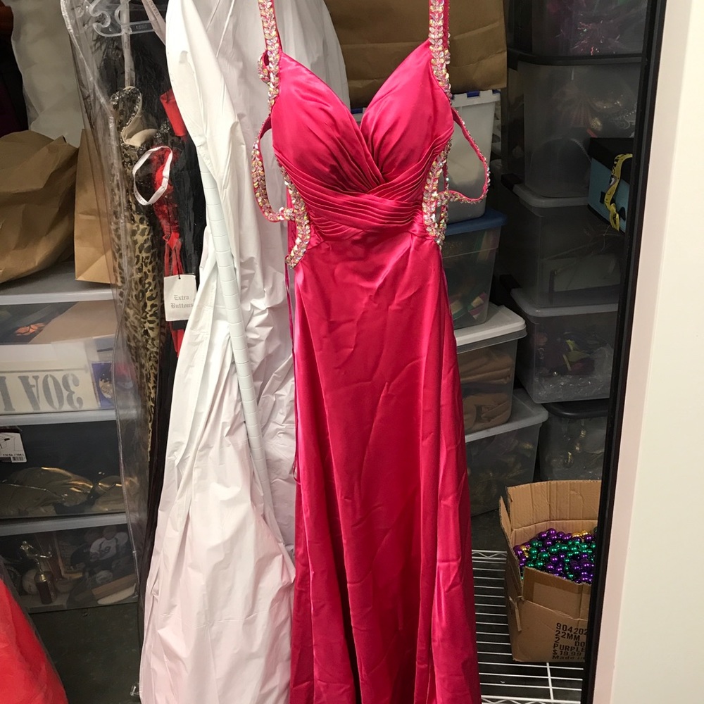 La Femme Pink evening dress
